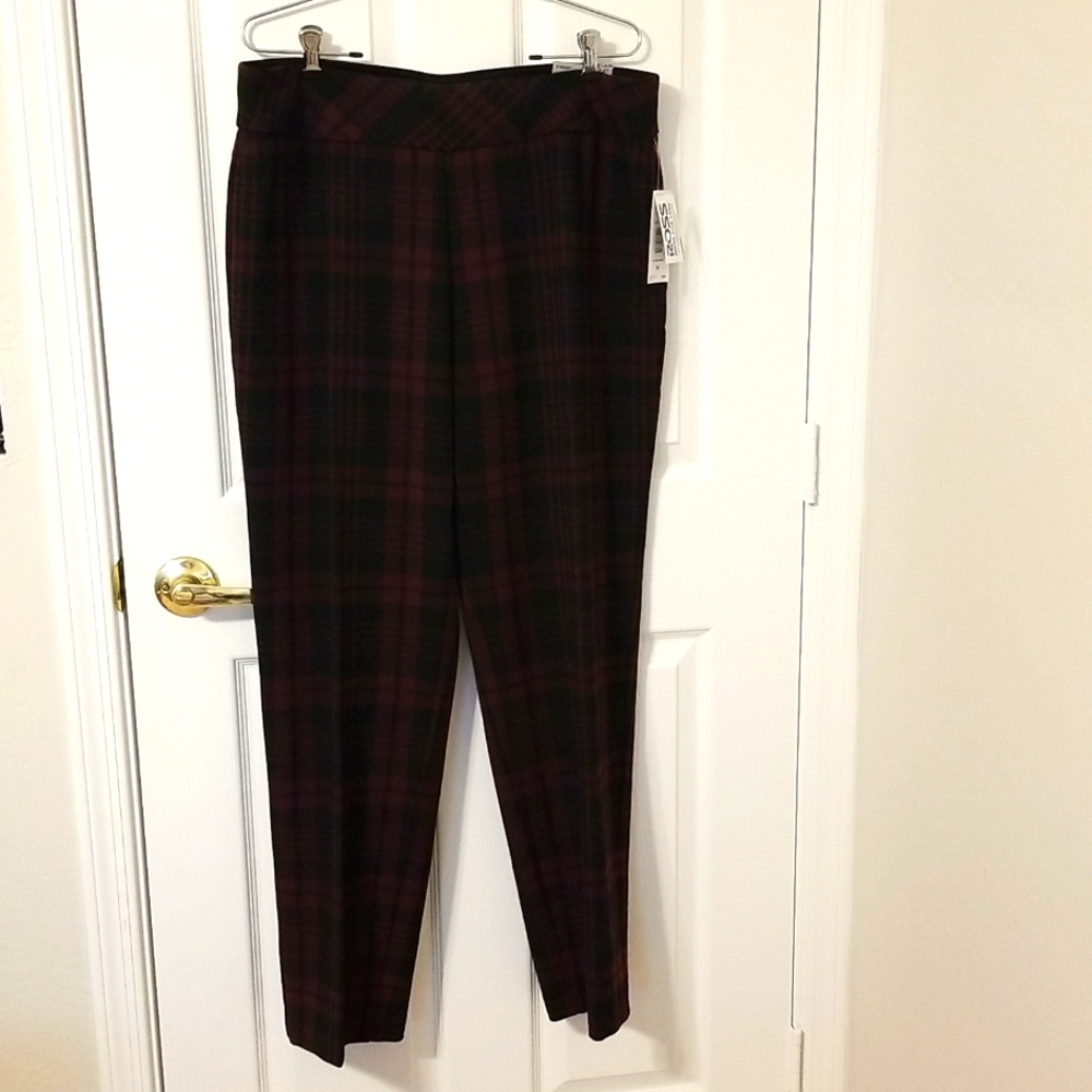 Alia plaid pants size 14R NWT